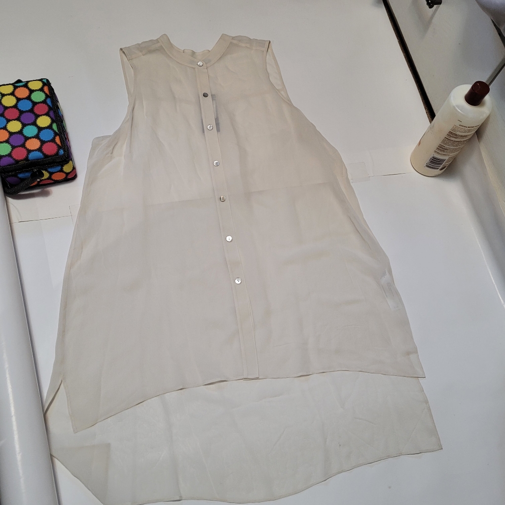 White Sheer Silk Sleeveless Dress Tunic